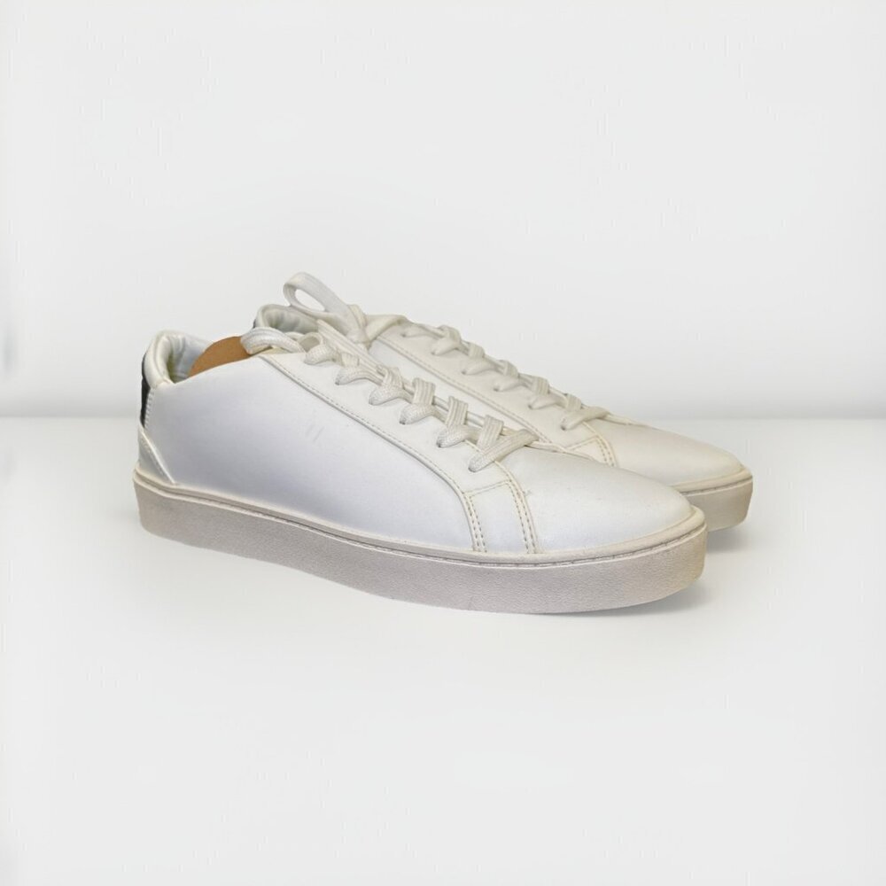 Thousand Fell Sneakers Mens 8 White Faux Leather Low Top Lace Up Trainer Shoes